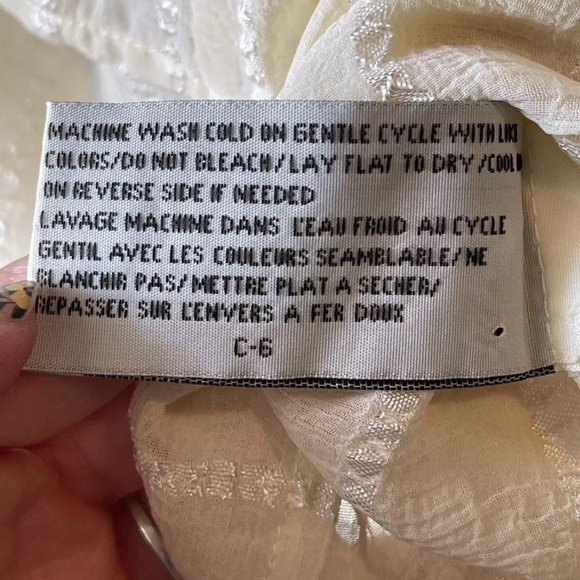 Tulle Tank Top Blouse M Cream Spaghetti Strap Layered Dainty Coquette Boho EUC - Picture 7 of 8